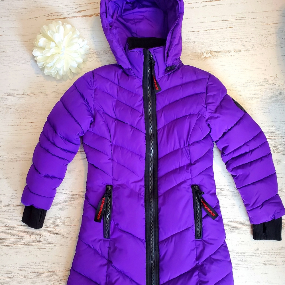 🌈 Girls WeatherProof Purple Winter Long Puffer Coat 🌈